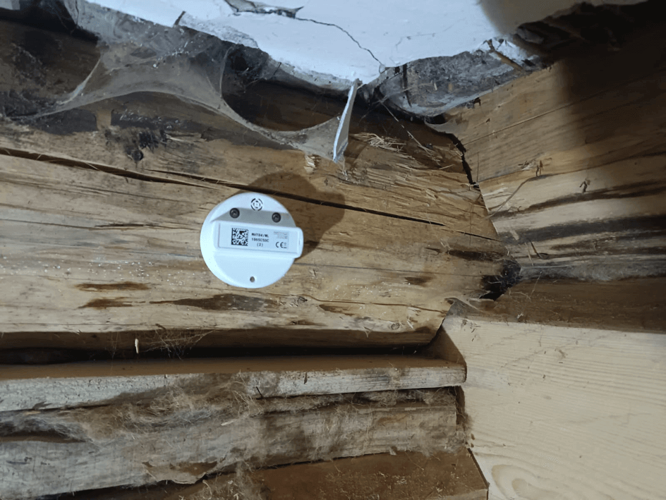 Log cabin – wood moisture sensor